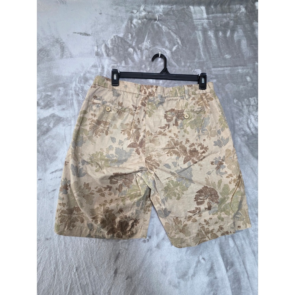 Uniqlo Mens Floral Chino Shorts Beige Cotton Botanical Print Size L - Picture 3 of 9